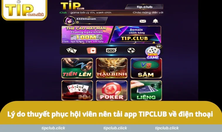 Lý do thuyết phục hội viên nên tải app TIPCLUB về điện thoại
